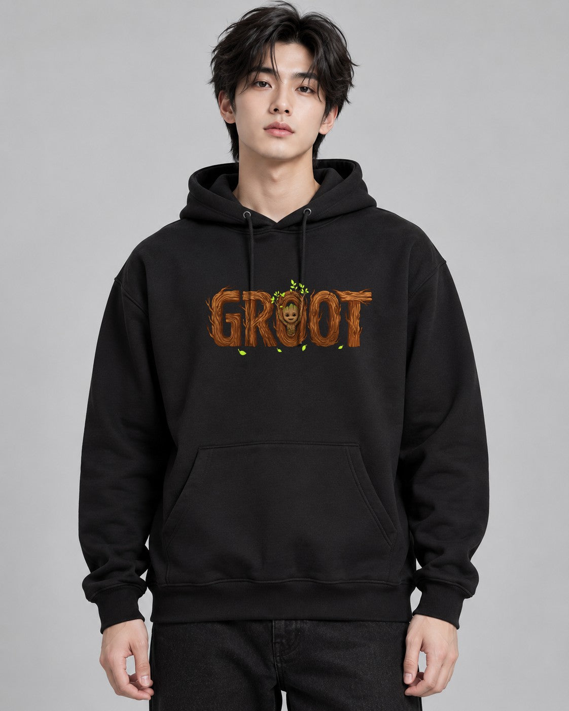 Groot Wood Text - Black