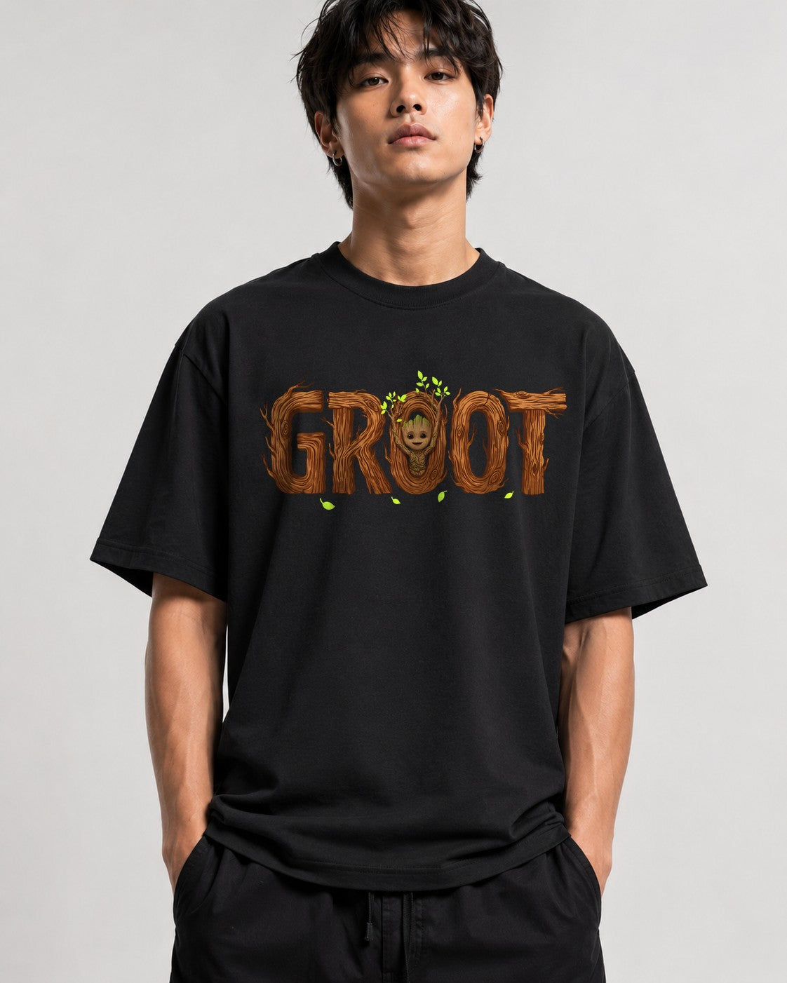 Groot Wood Text - Black