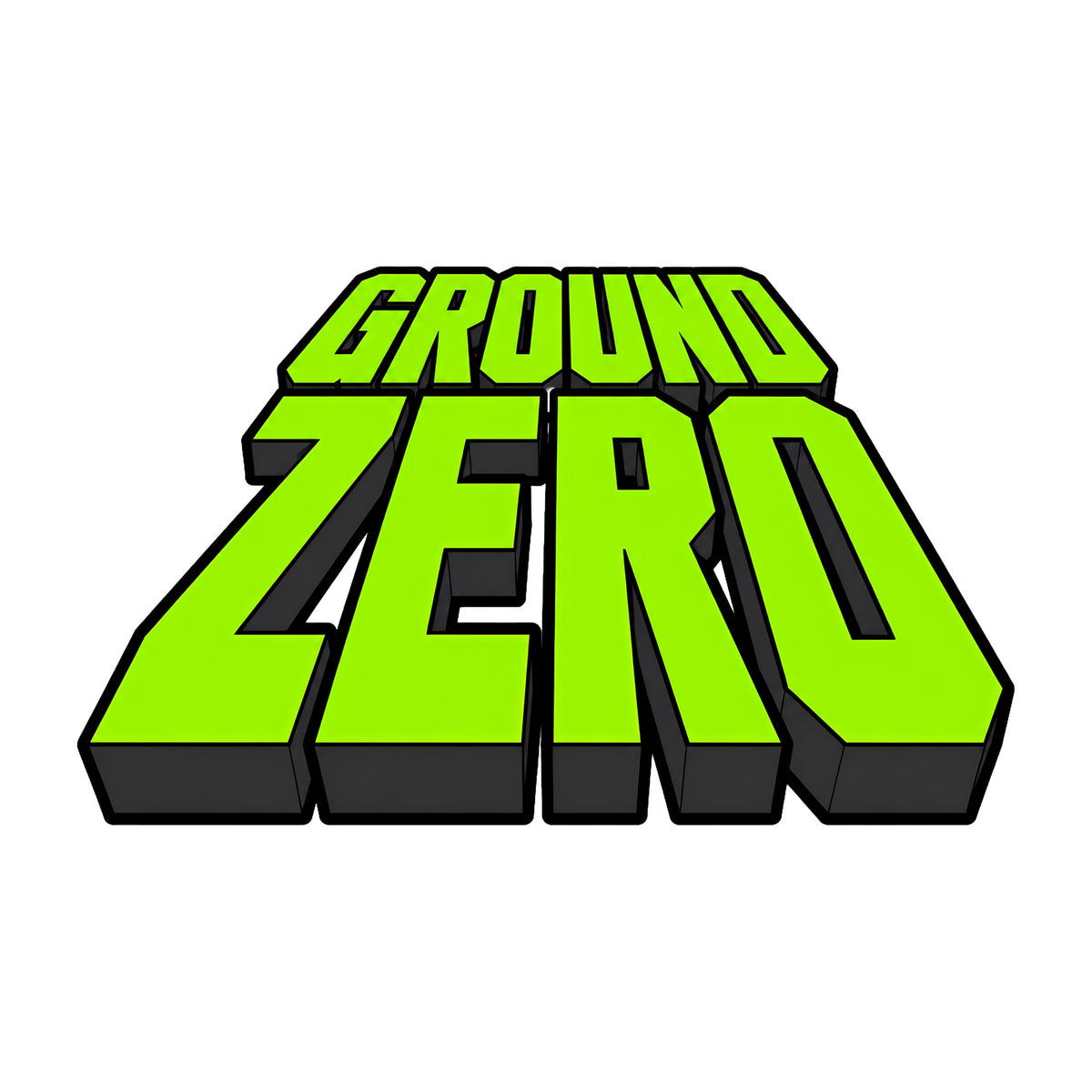 Ground Zero Bold 3D Lettering Graphic Tee - Retro Style
