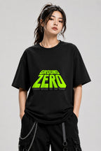 Ground Zero Bold 3D Lettering Graphic Tee - Retro Style - Black