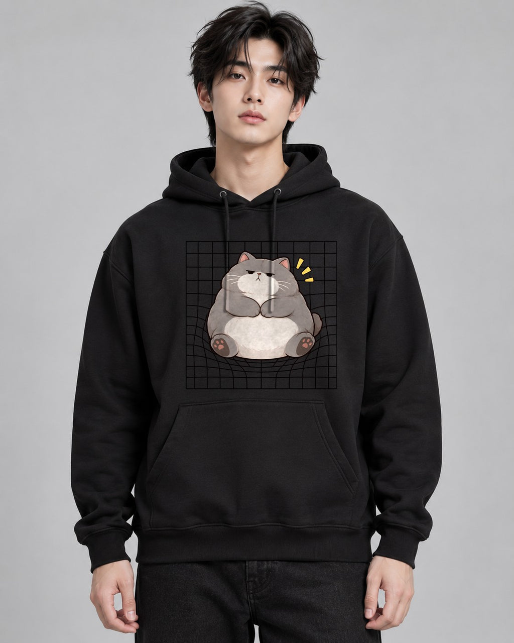 Grumpy Chonky Cat - Black