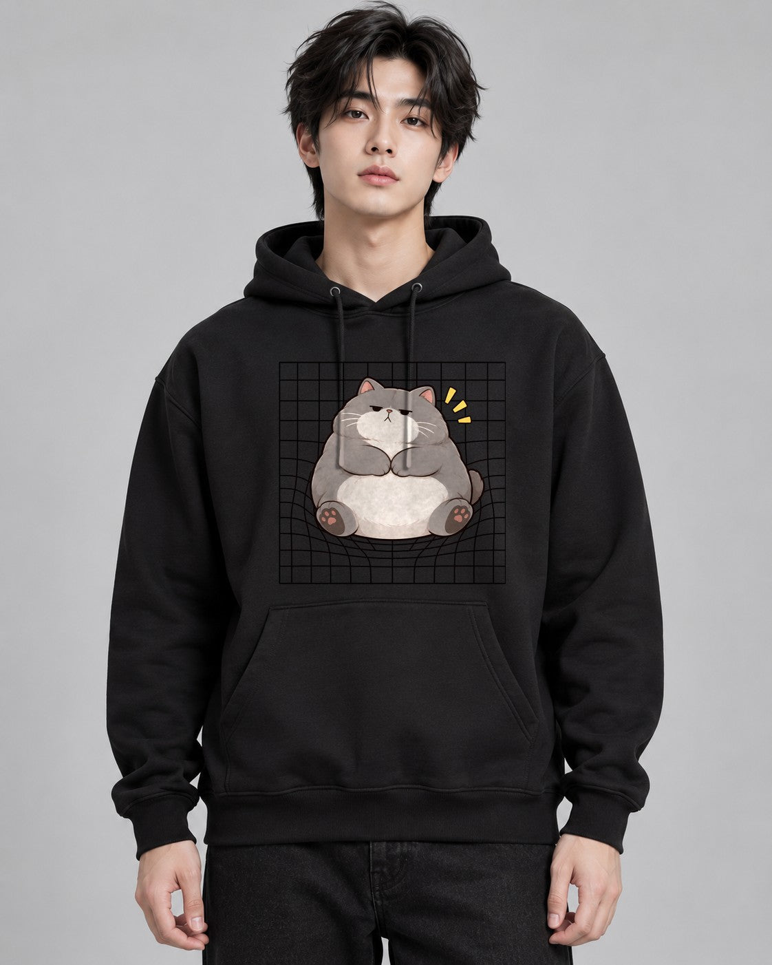 Grumpy Chonky Cat - Black