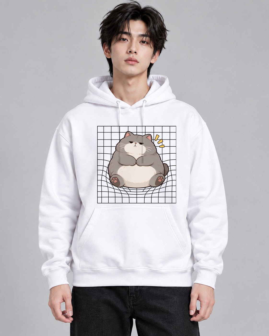 Grumpy Chonky Cat - White