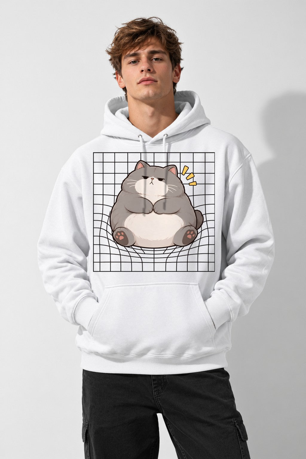 Grumpy Chonky Cat - White