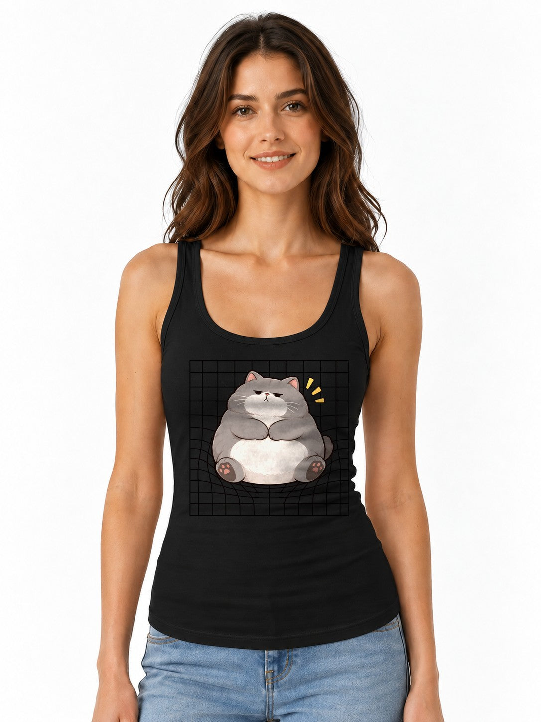 Grumpy Chonky Cat - Black