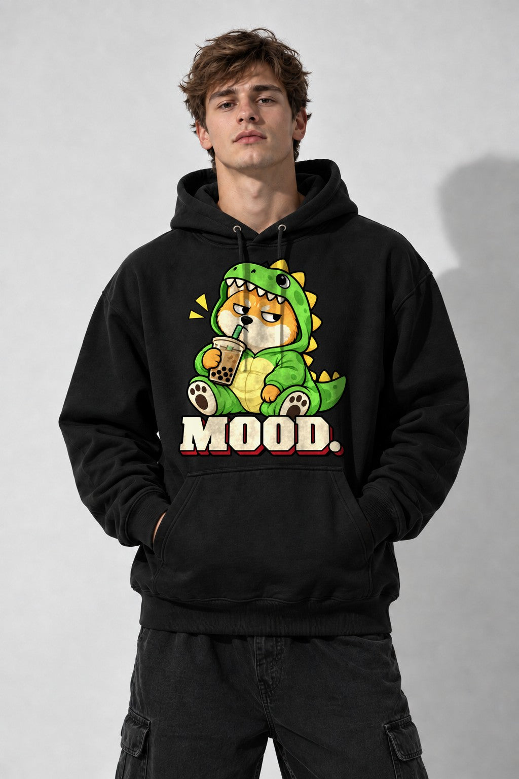 Grumpy Dino Boba - Black