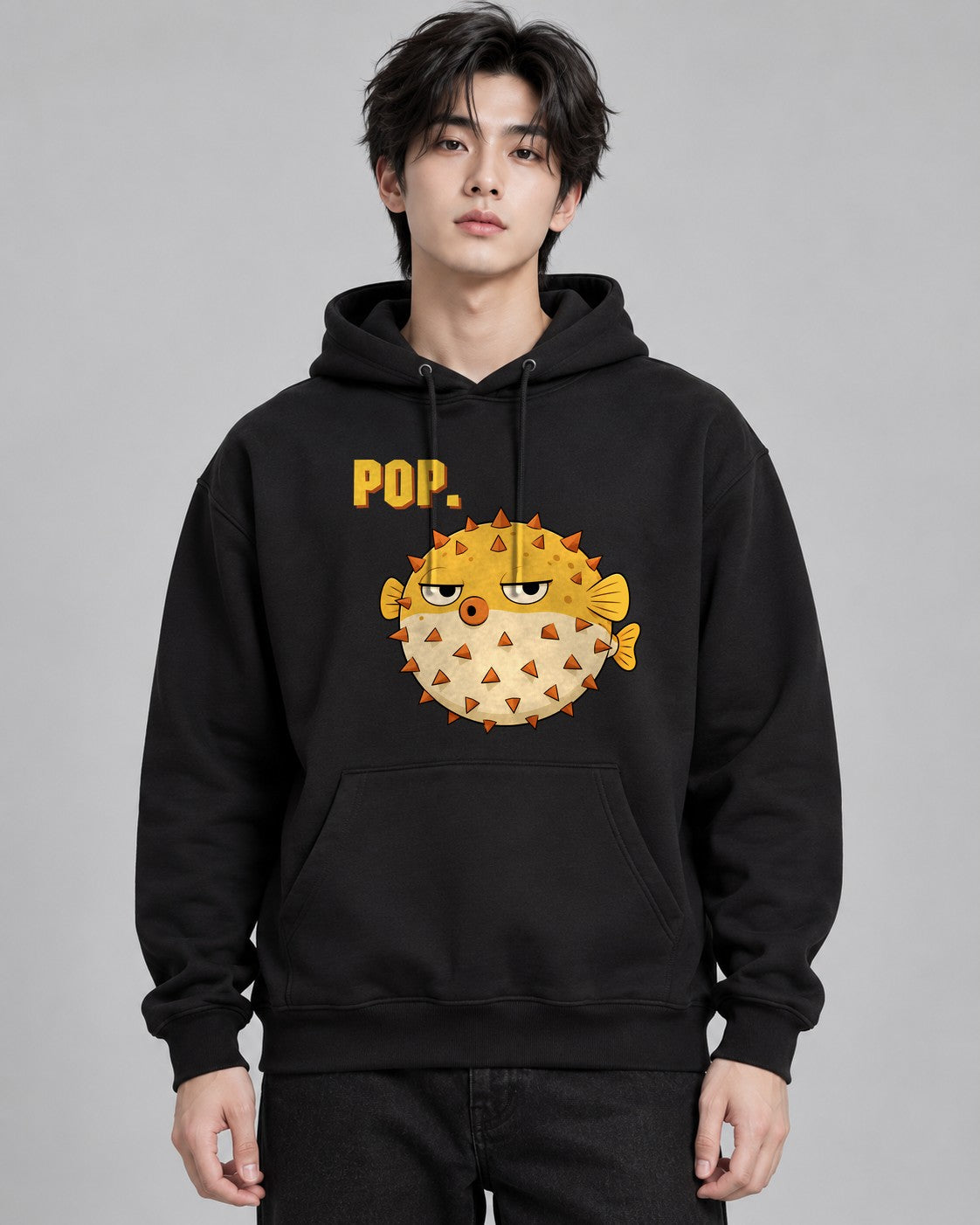 Grumpy Puffer Fish - Black