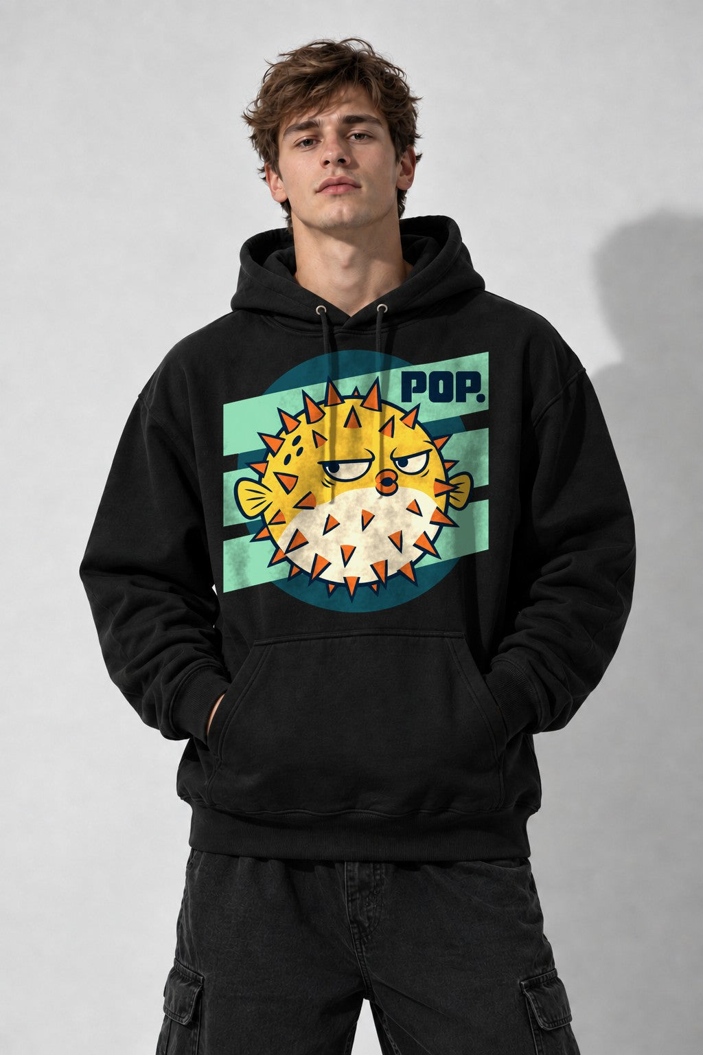 Grumpy Pufferfish Pop - Black