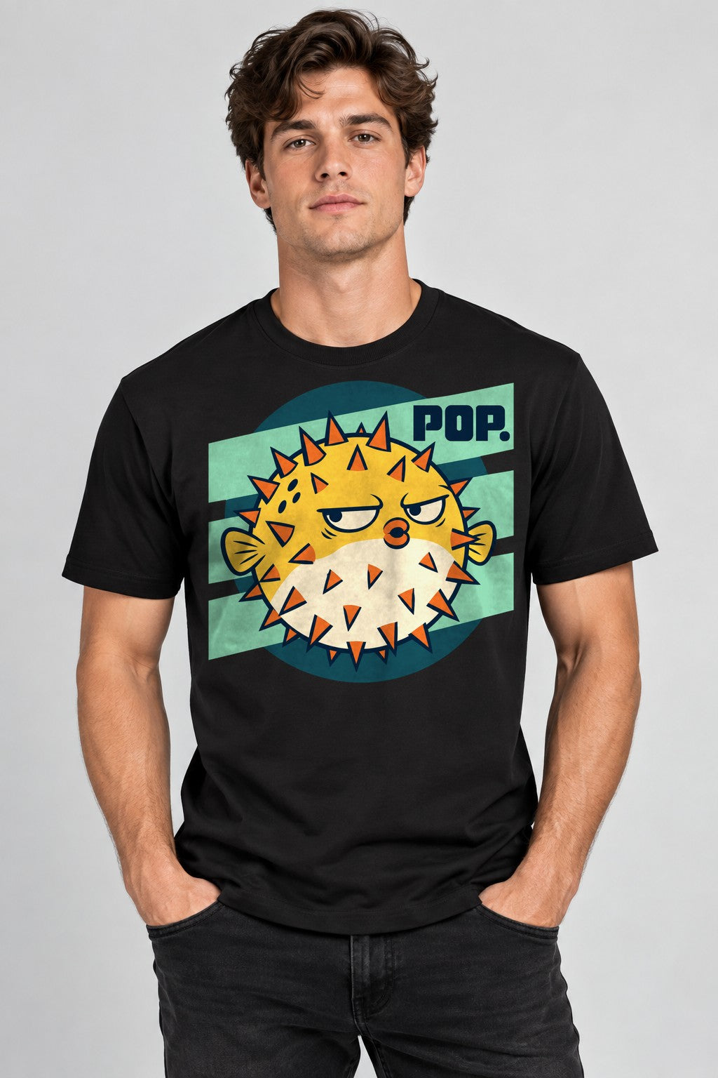 Grumpy Pufferfish Pop - Black