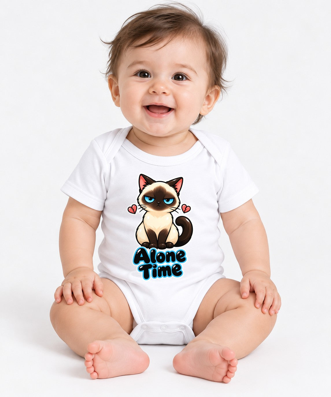 Grumpy Siamese Alone Time - White