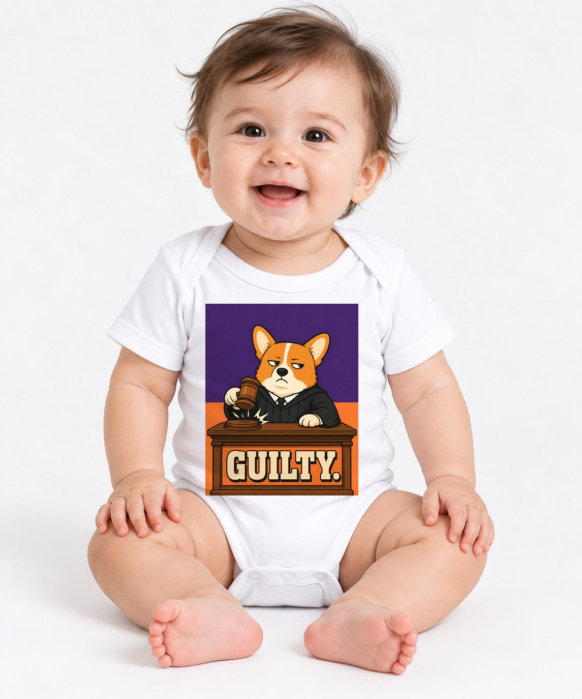 Guilty Corgi Judge - White