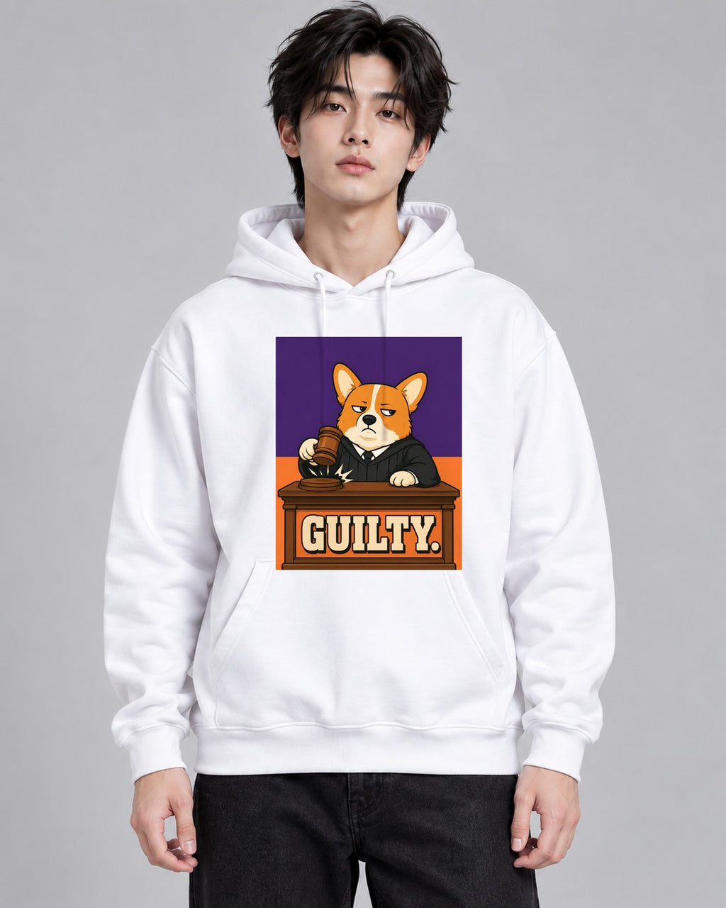 Guilty Corgi Judge - White