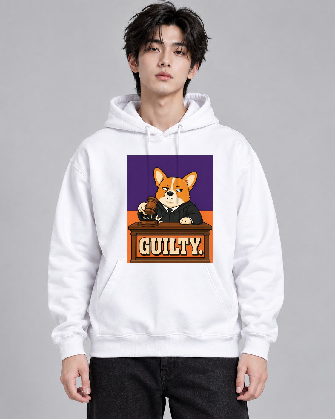 Guilty Corgi Judge - White