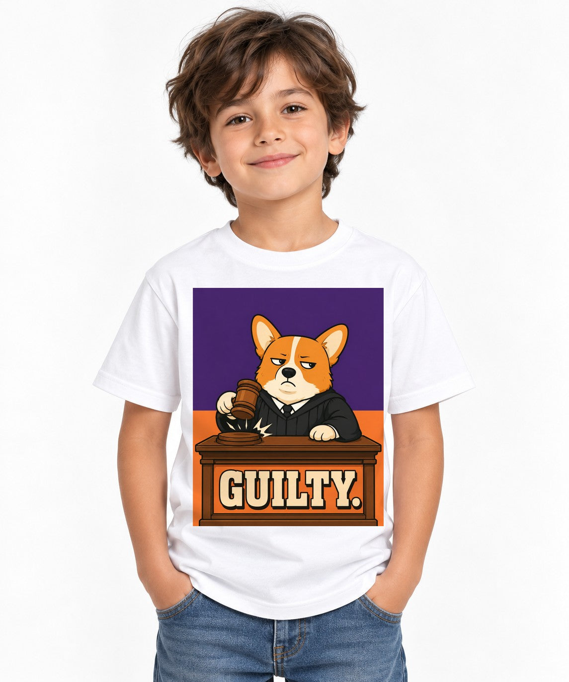 Guilty Corgi Judge - White