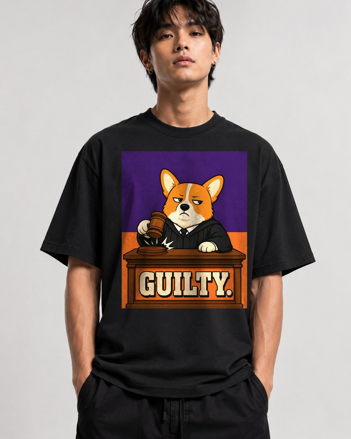 Guilty Corgi Judge - Black