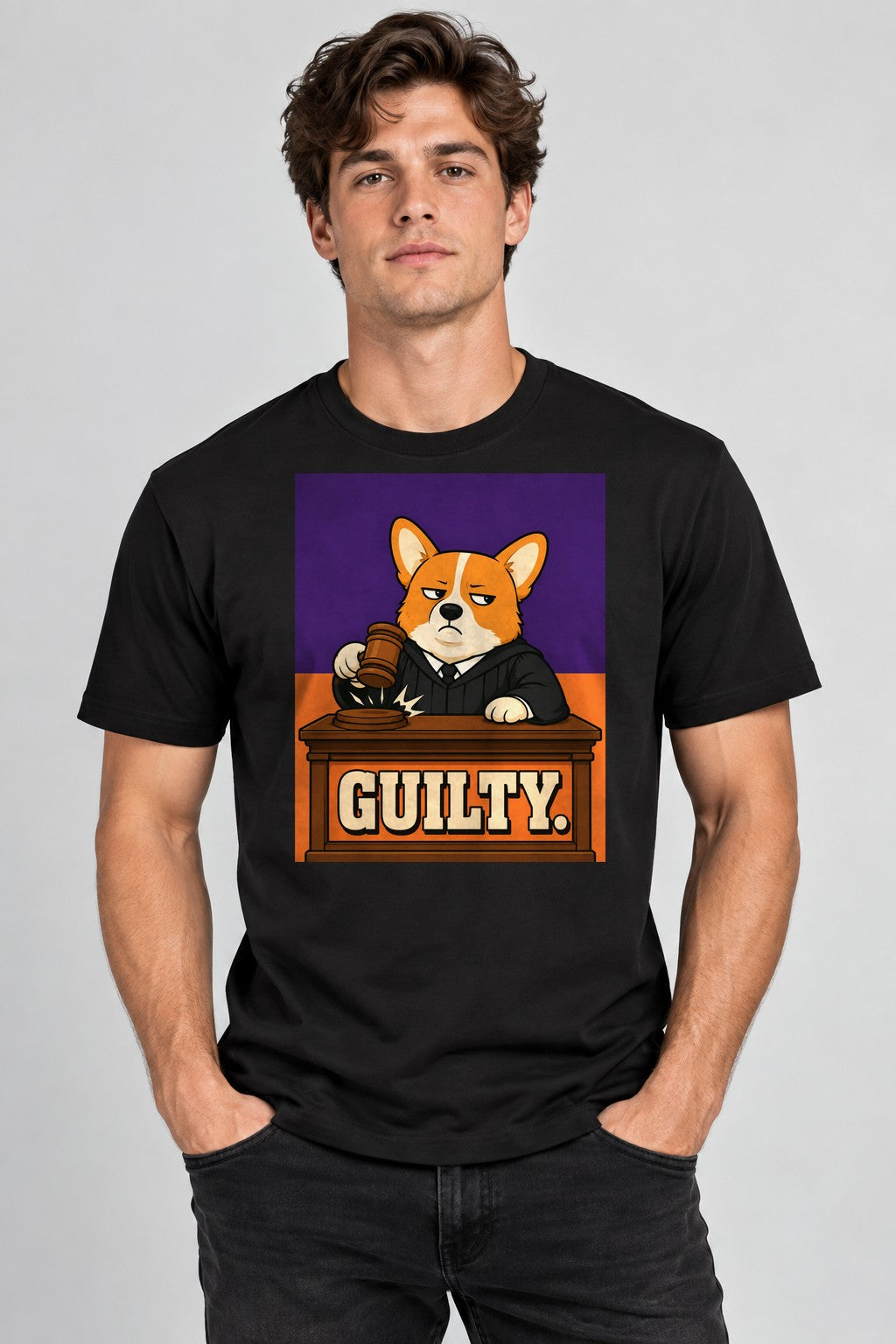 Guilty Corgi Judge - Black