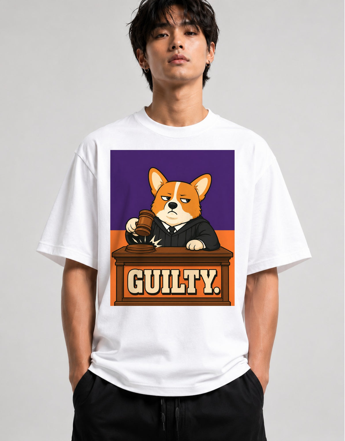 Guilty Corgi Judge - White