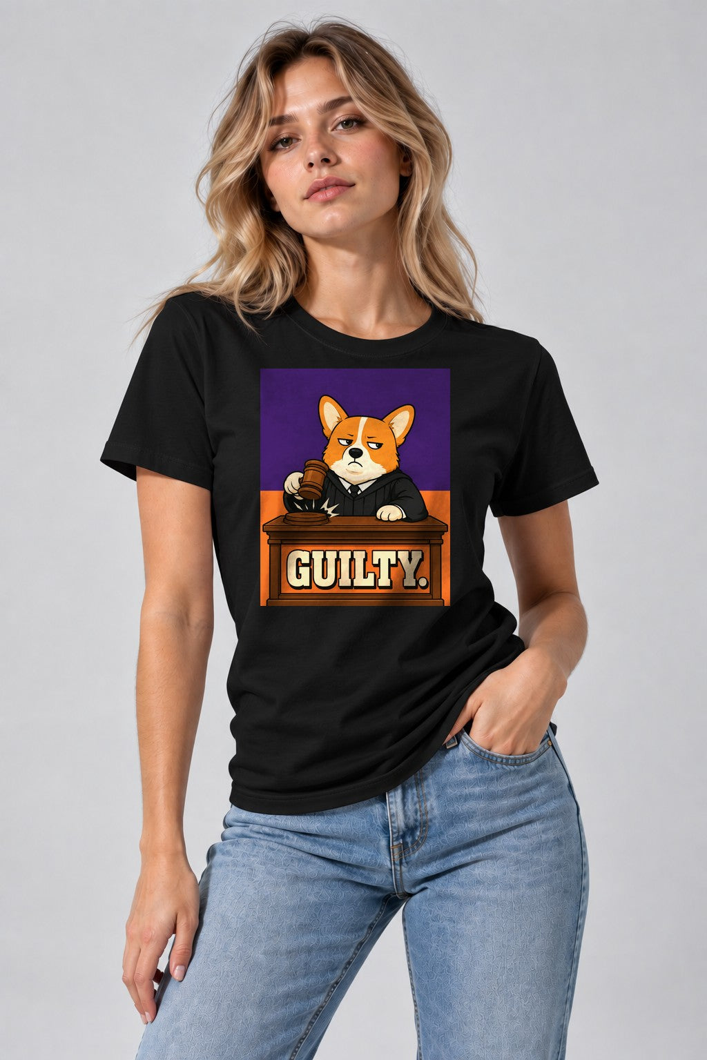 Guilty Corgi Judge - Black