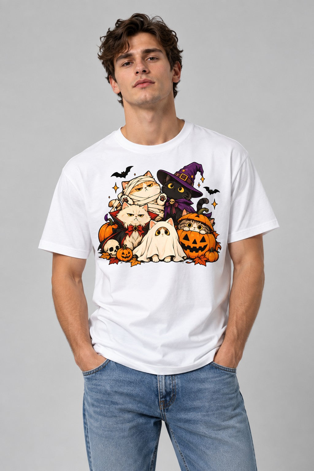 Halloween Costume Cats - White