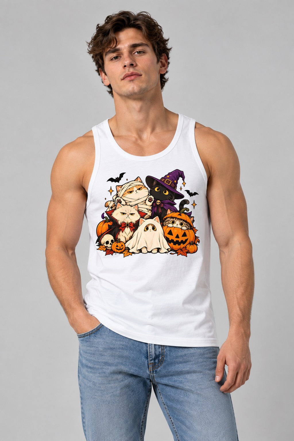 Halloween Costume Cats - White