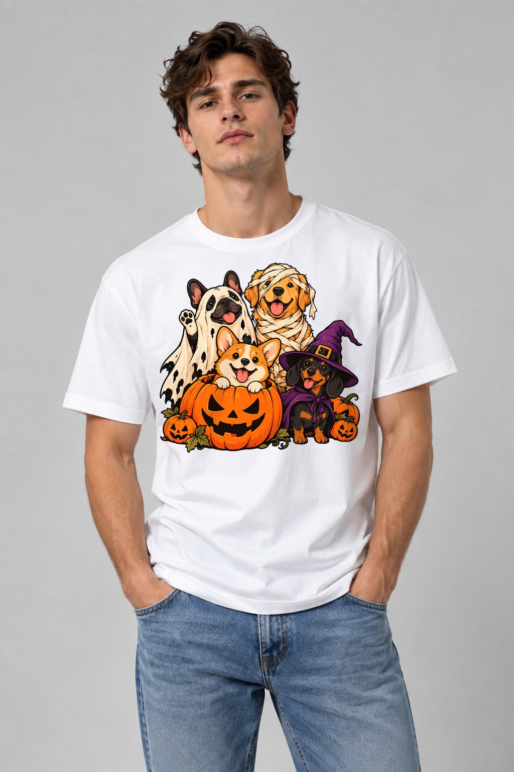 Halloween Pumpkin Pups - White