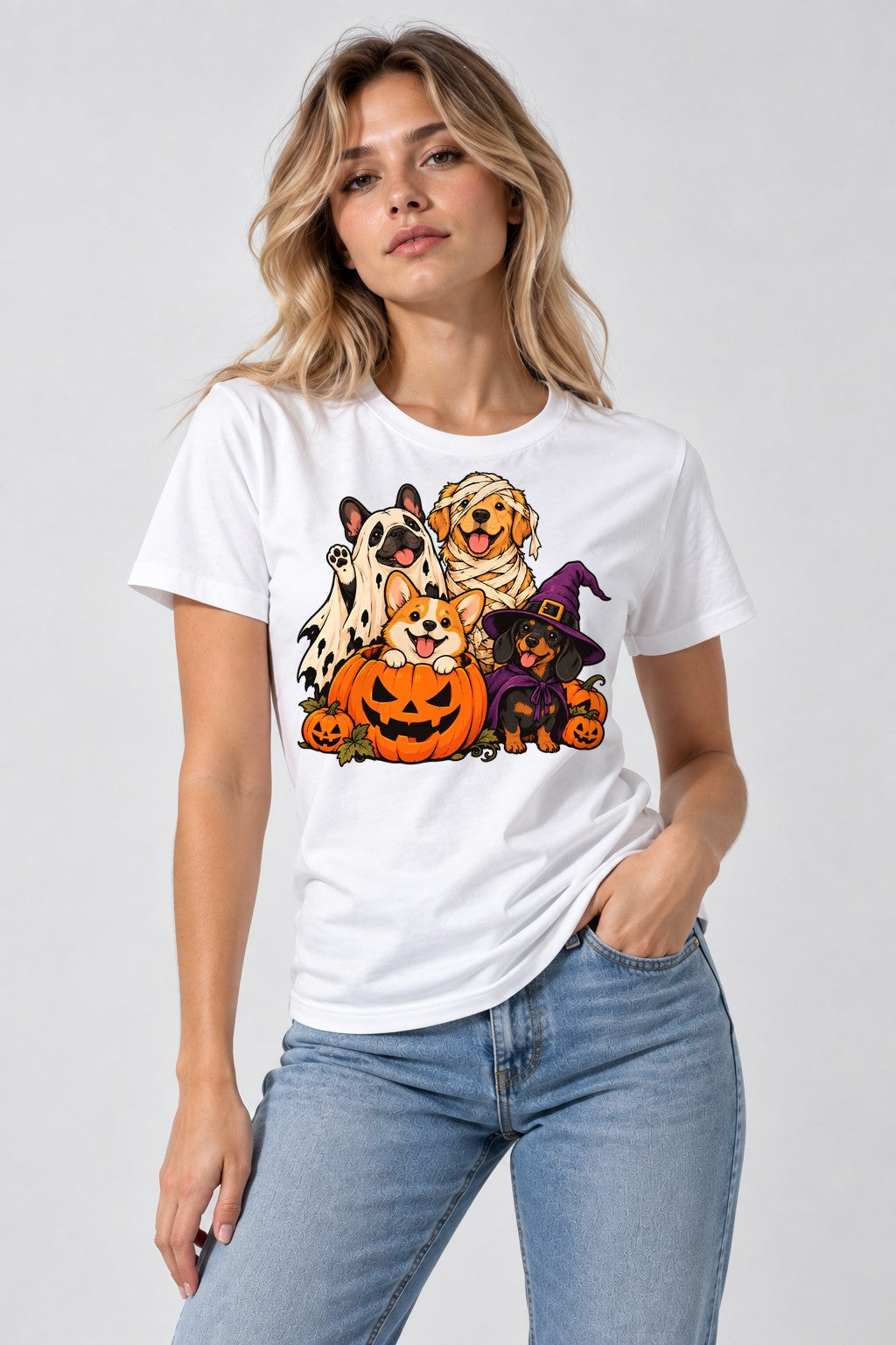 Halloween Pumpkin Pups - White
