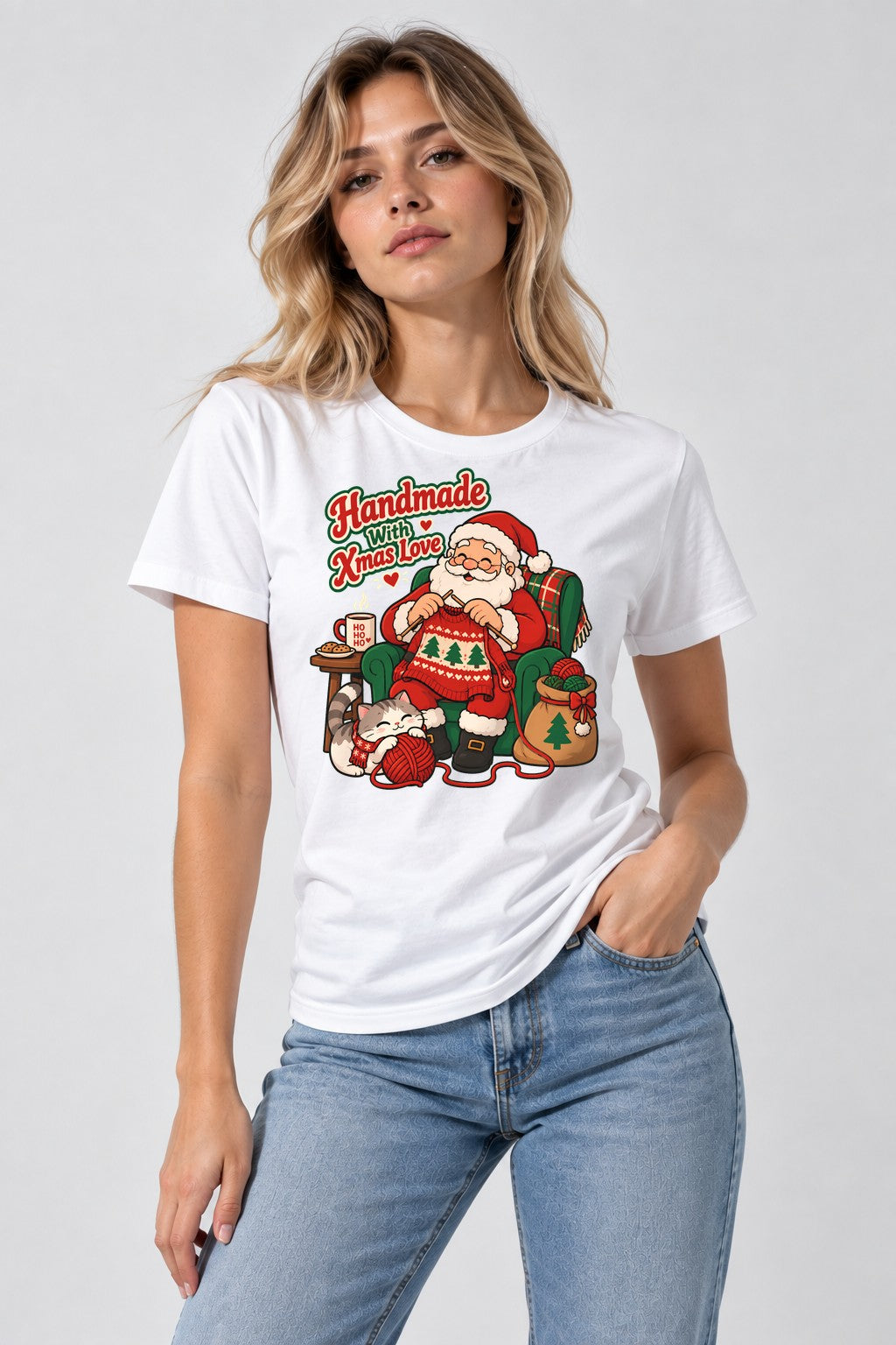 Handmade With Xmas Love - White