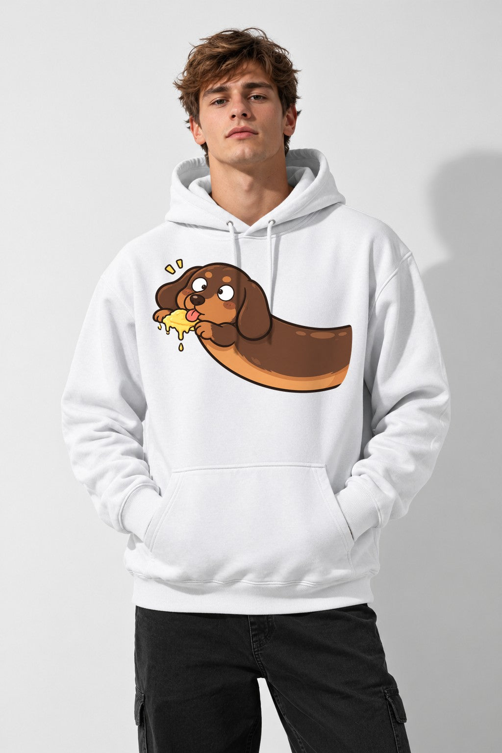 Happy Dachshund Sponge - White