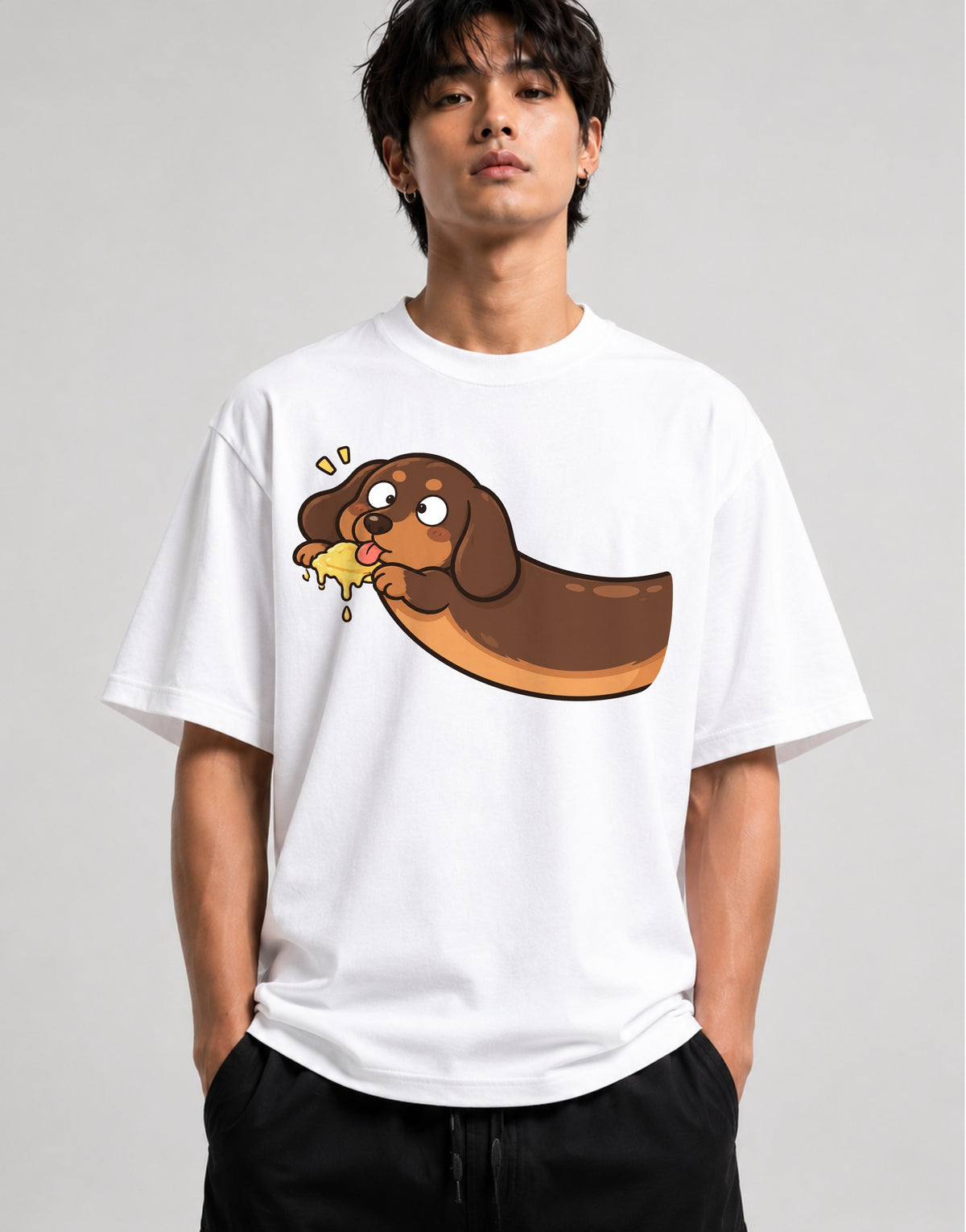 Happy Dachshund Sponge - White