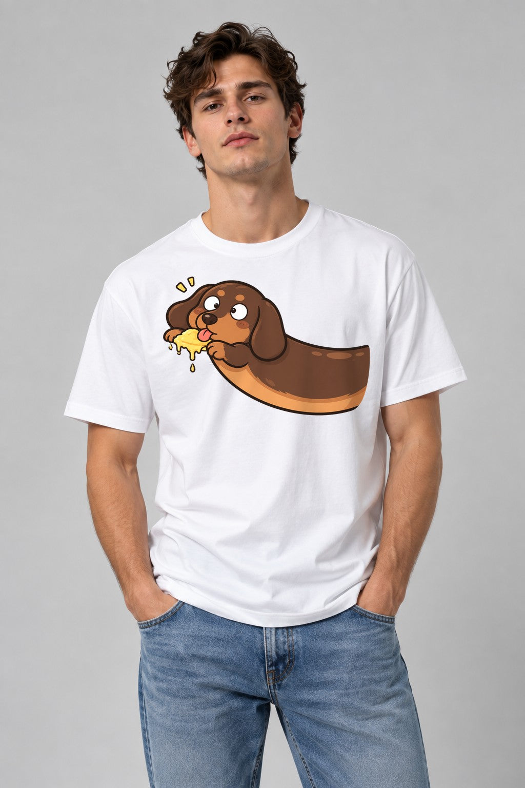 Happy Dachshund Sponge - White