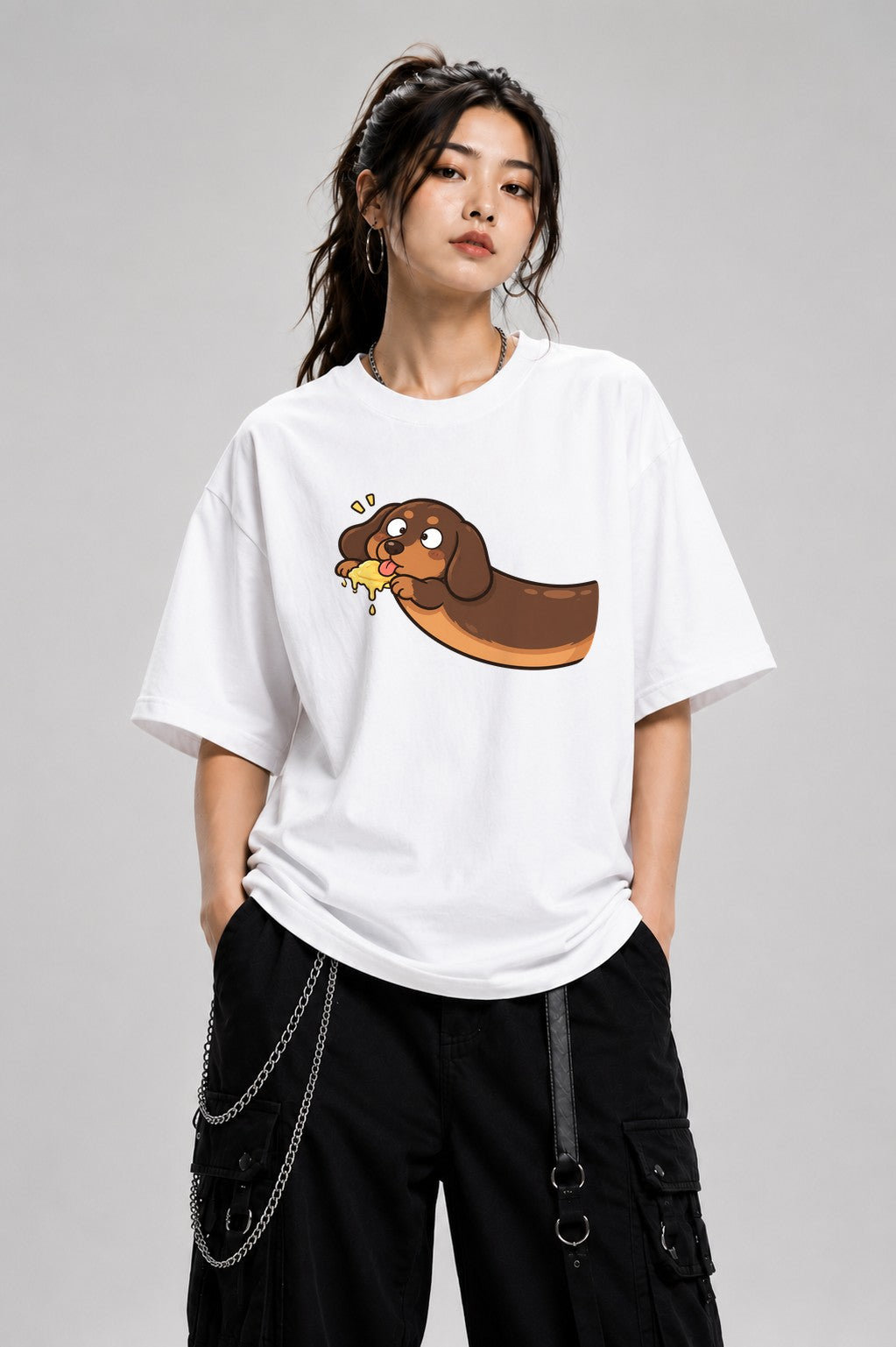 Happy Dachshund Sponge - White