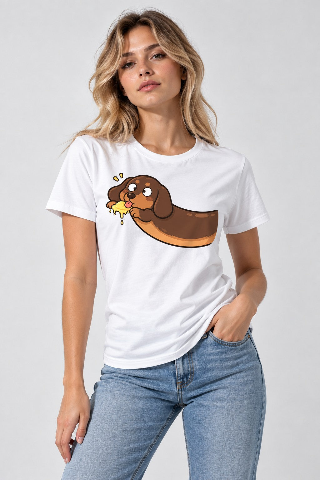 Happy Dachshund Sponge - White