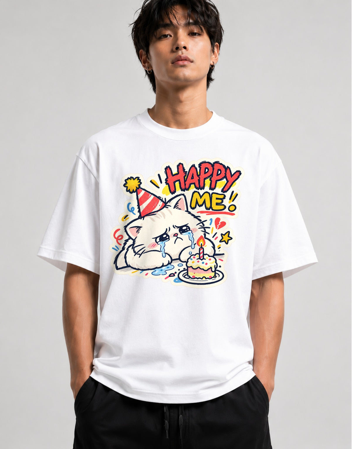 Happy Me Cat - White