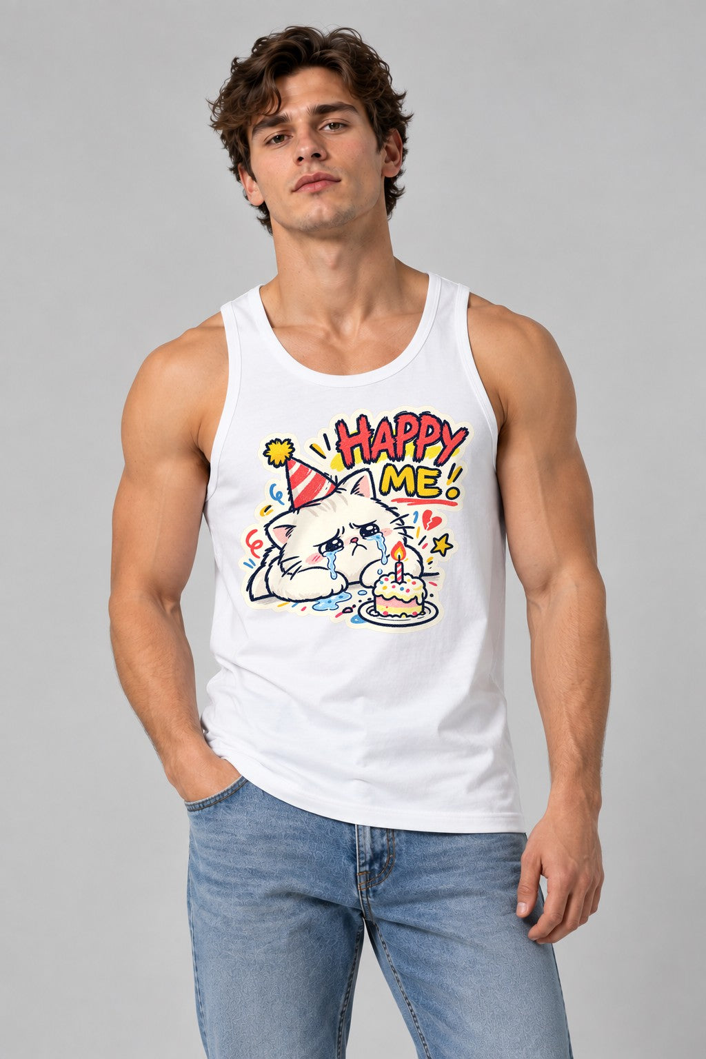 Happy Me Cat - White