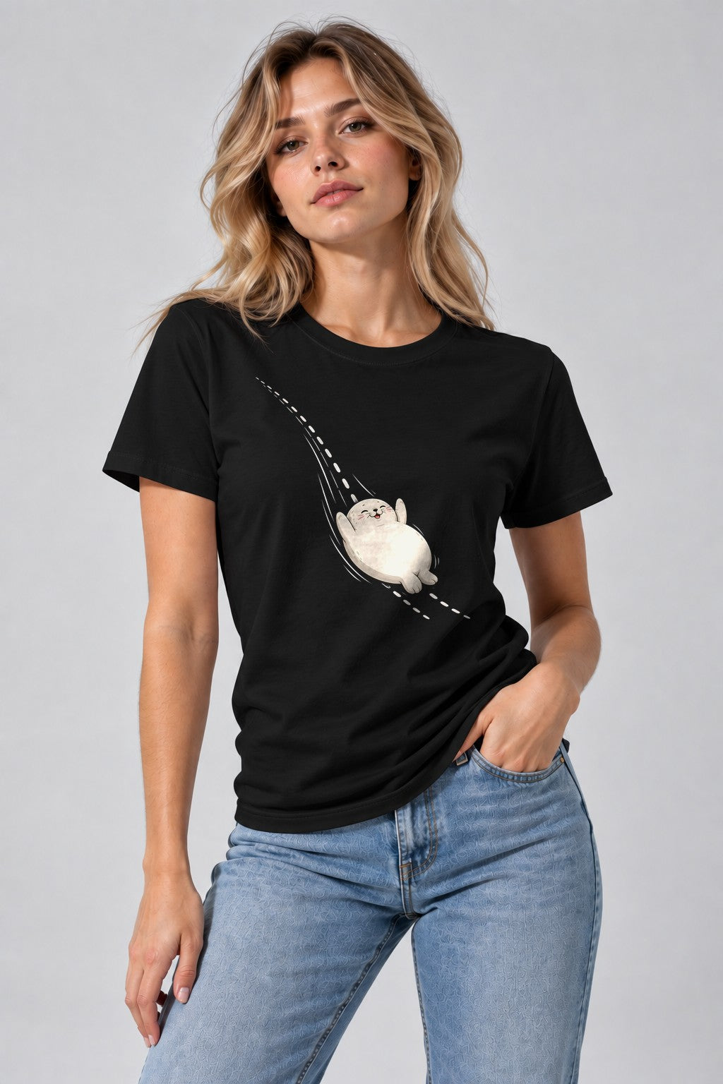Happy Rolling Otter - Black