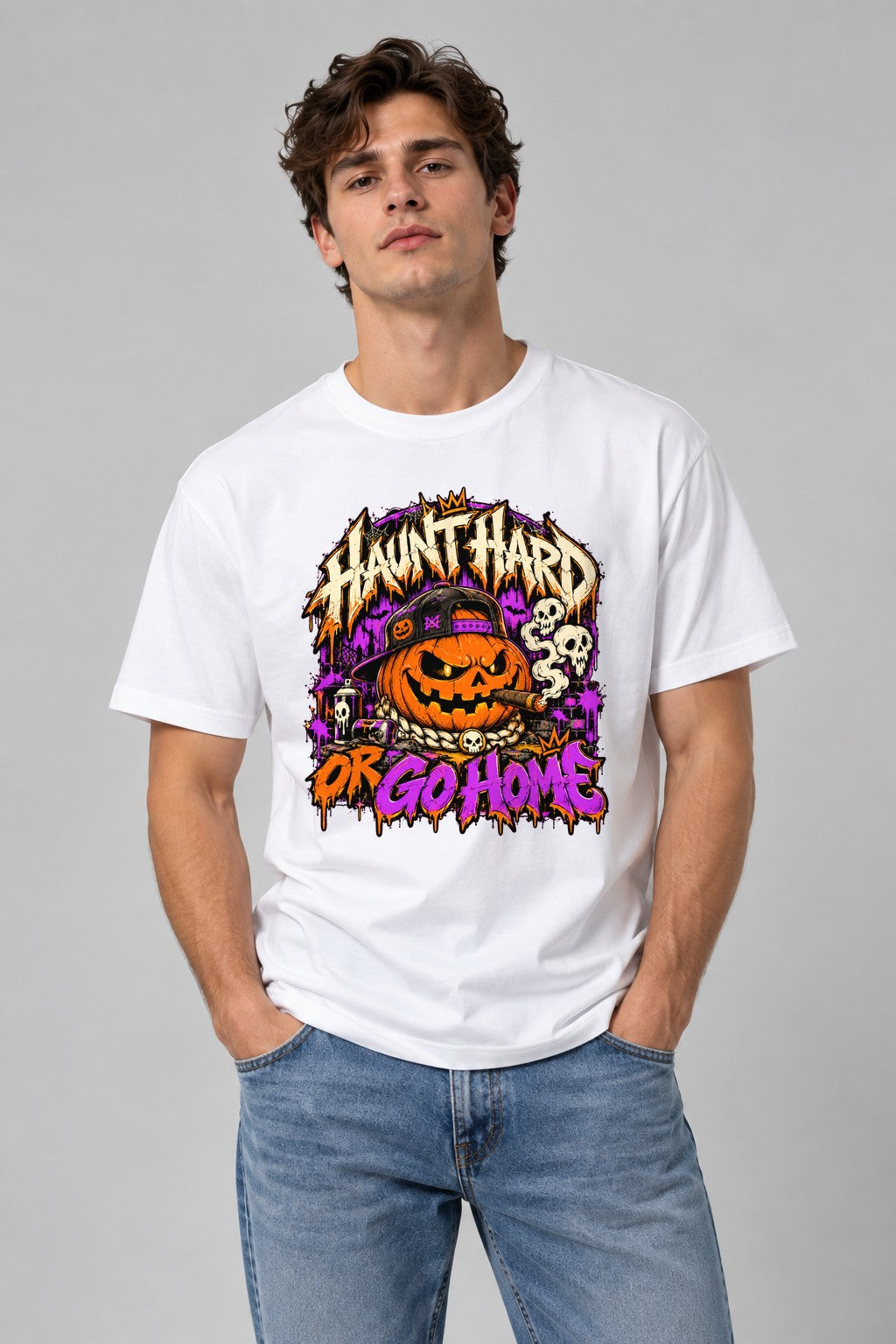 Haunt Hard Or Go Home - White