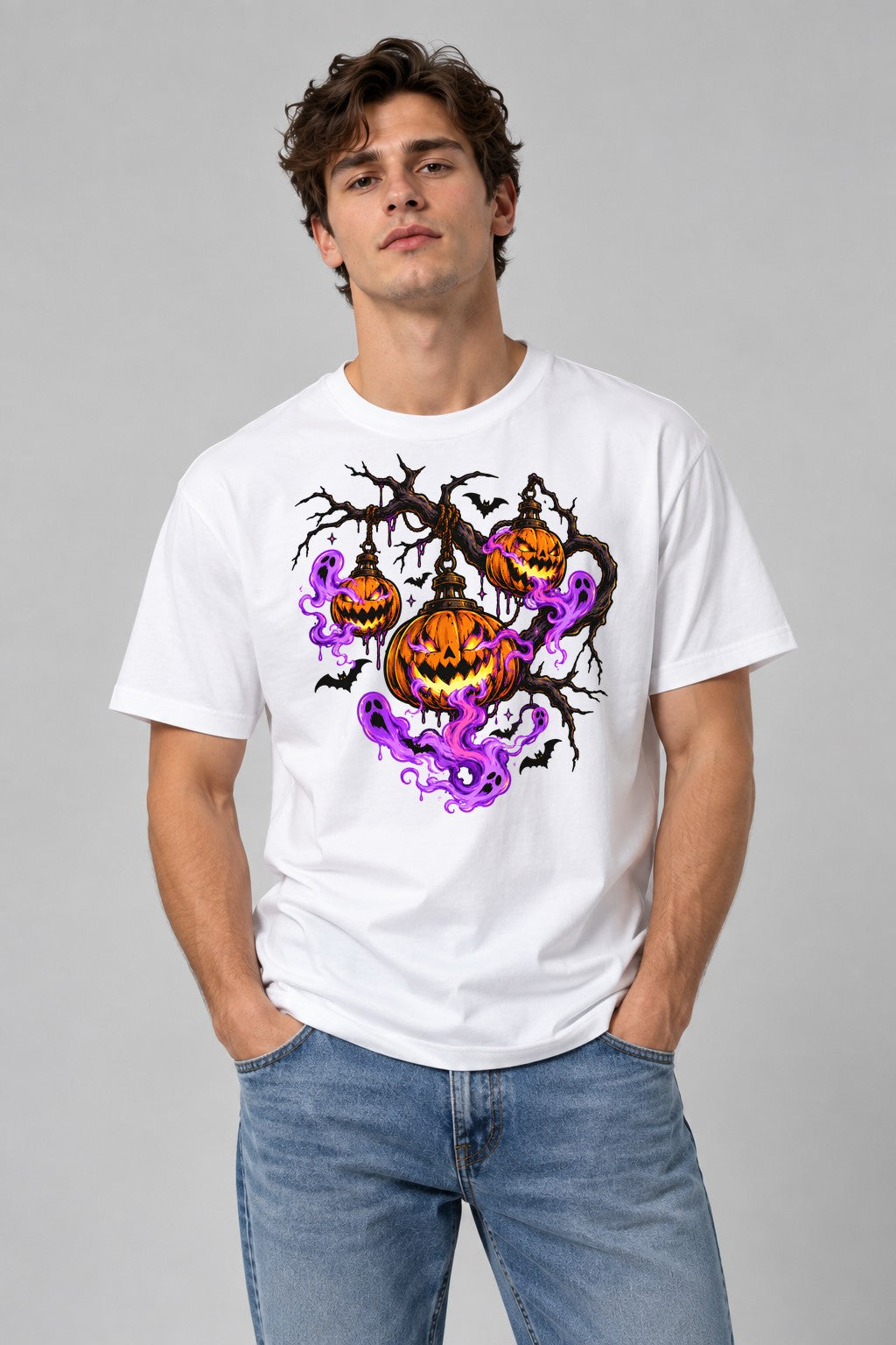 Haunted Pumpkin Lanterns - White