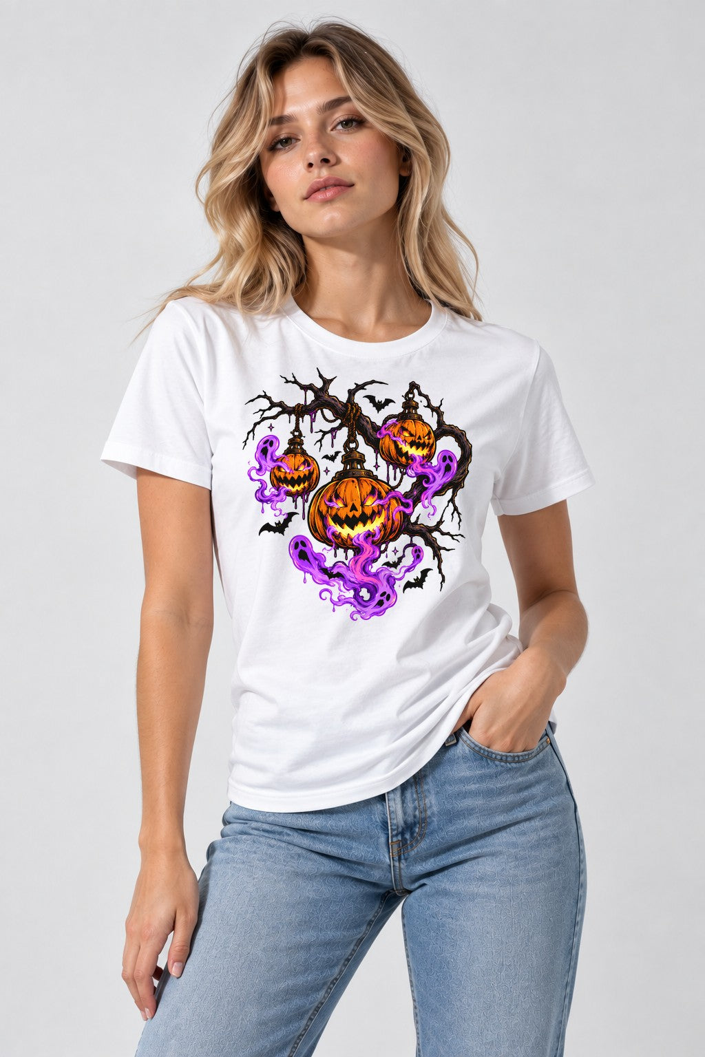 Haunted Pumpkin Lanterns - White