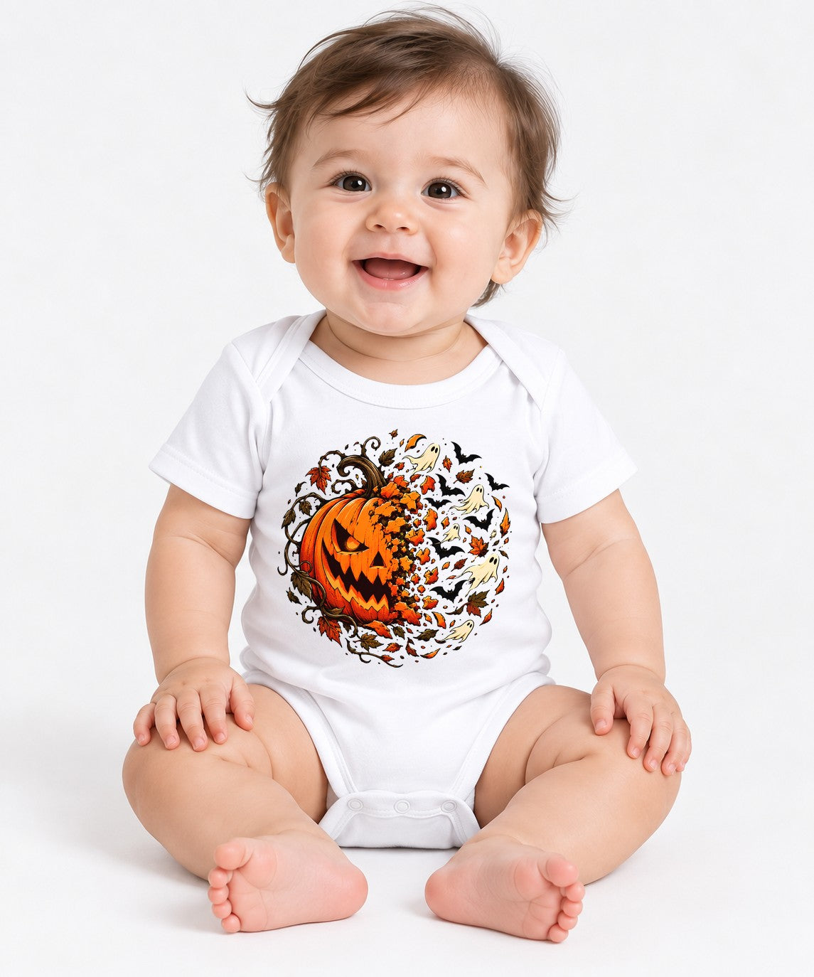 Haunted Pumpkin Wreath - White