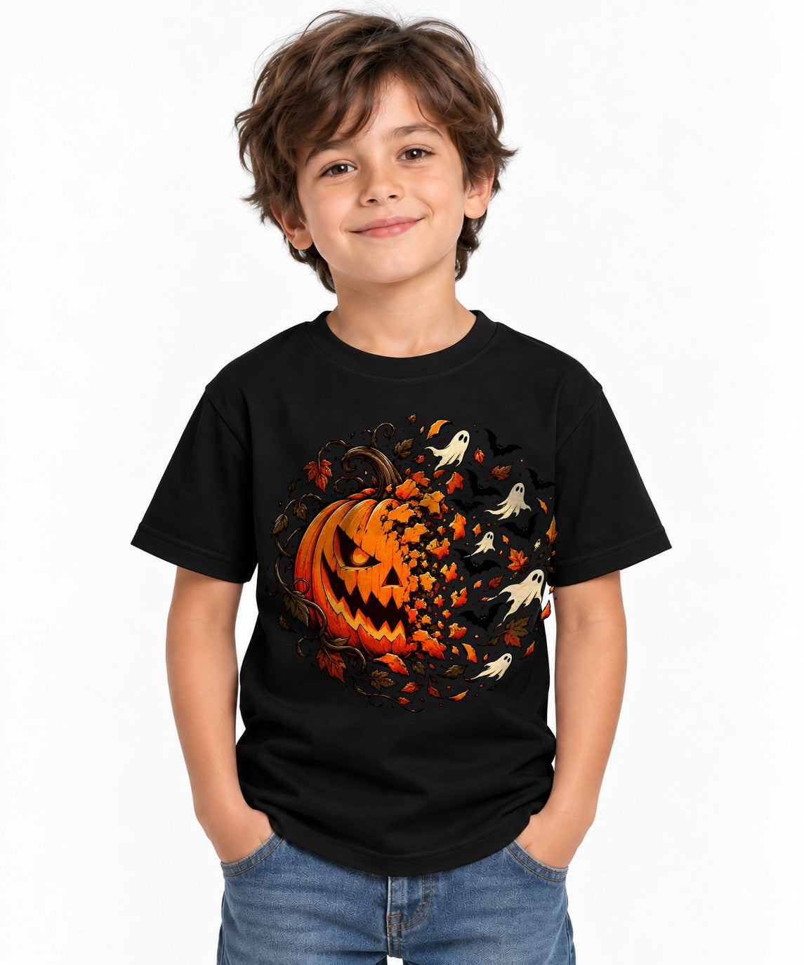 Haunted Pumpkin Wreath - Black