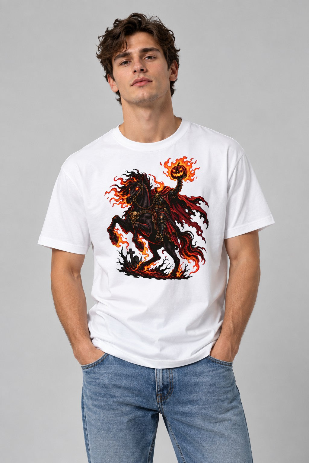 Headless Horseman Rider - White