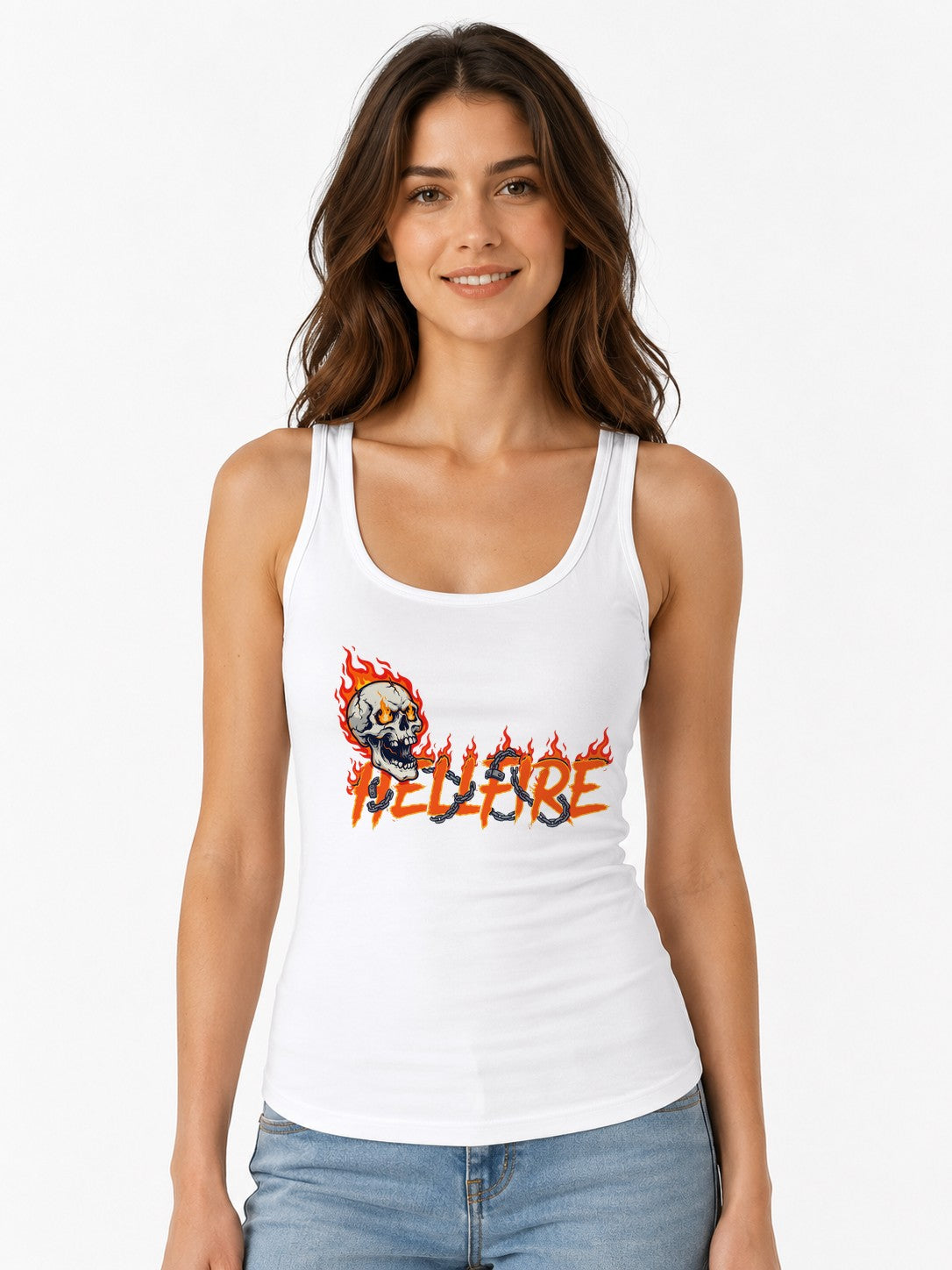 Hellfire Skull - White