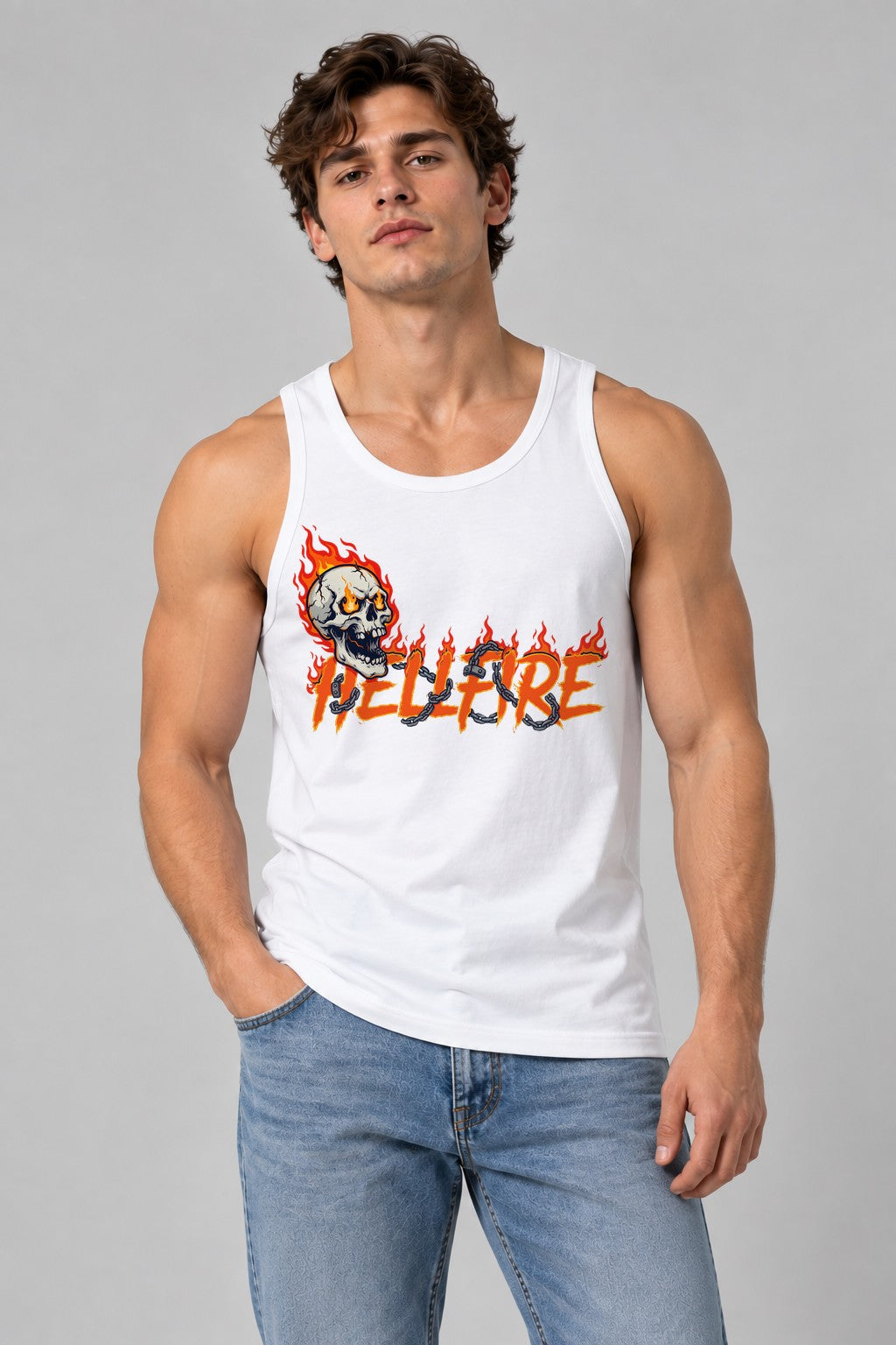 Hellfire Skull - White