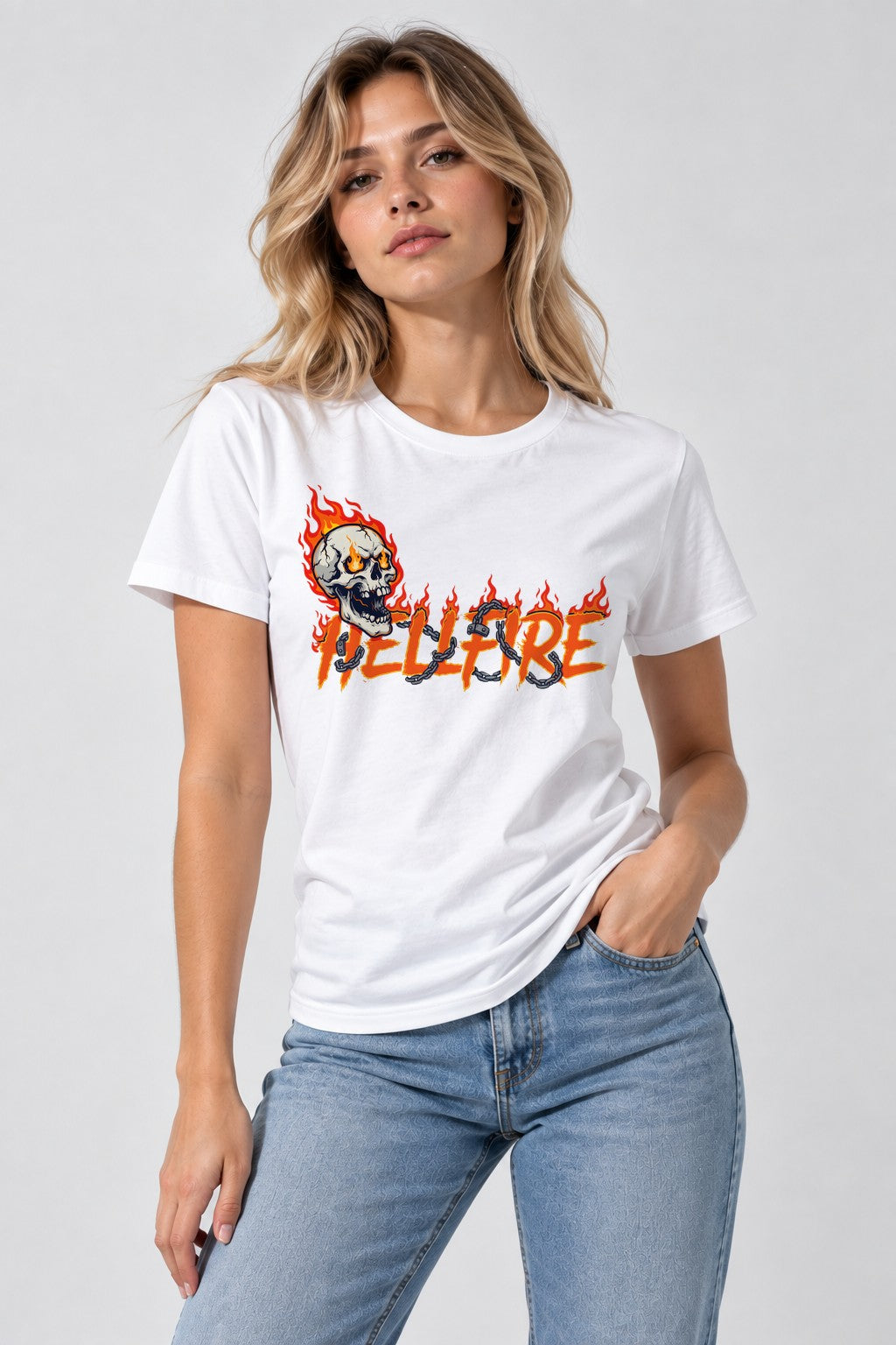 Hellfire Skull - White