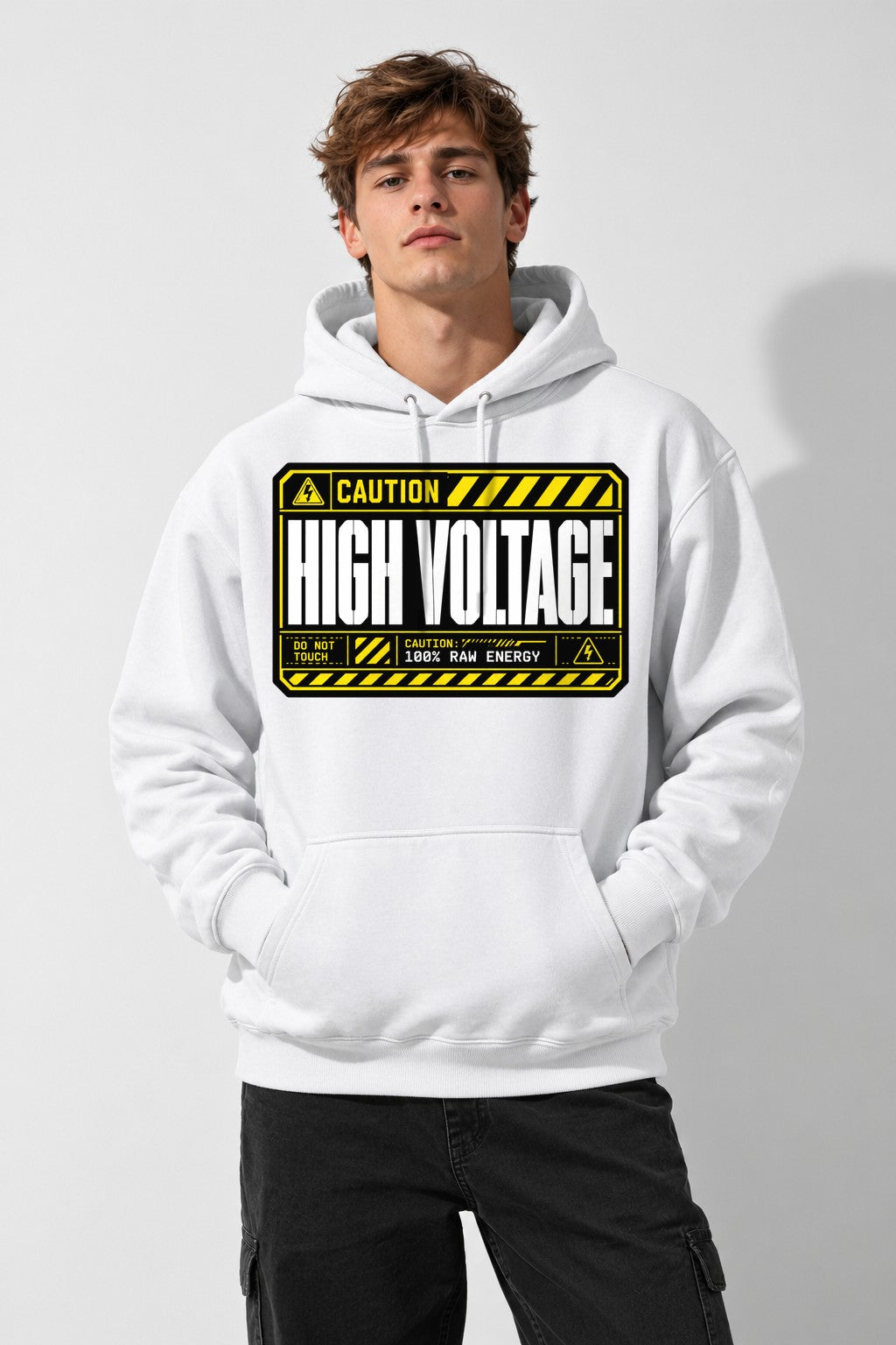 High Voltage Warning - White