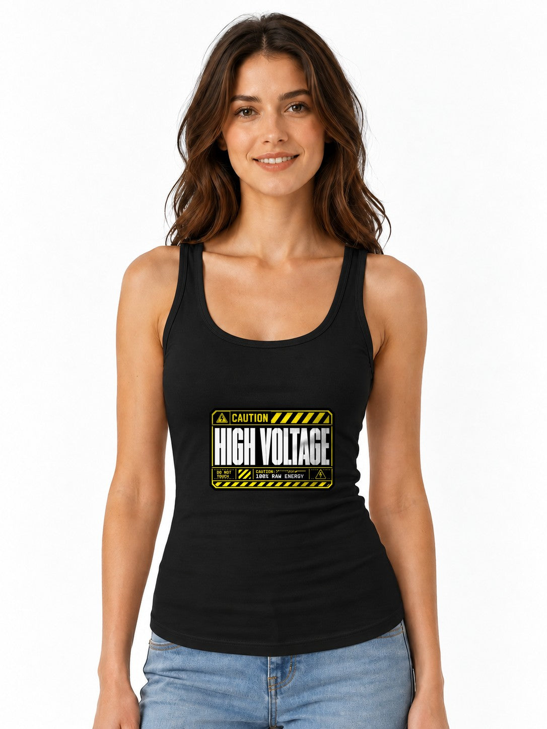 High Voltage Warning Sign Shirt - Industrial Caution Graphic Tee - Black