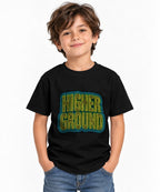 Higher Ground Retro Typography Shirt - Trippy Groovy Vibes - Black