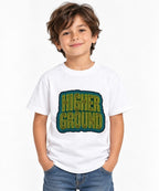 Higher Ground Retro Typography Shirt - Trippy Groovy Vibes - White