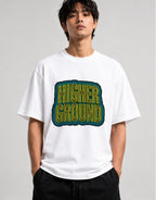 Higher Ground Retro Typography Shirt - Trippy Groovy Vibes - White