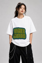 Higher Ground Retro Typography Shirt - Trippy Groovy Vibes - White